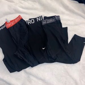 Lot of 4 Nike Leggings Workout Waistband Medium